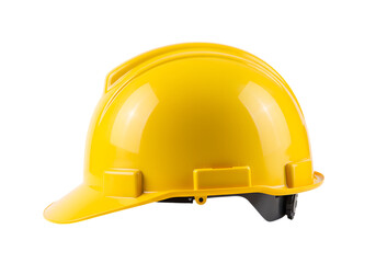 Yellow Hard Hat Safety Helmet isolated on a transparent background 