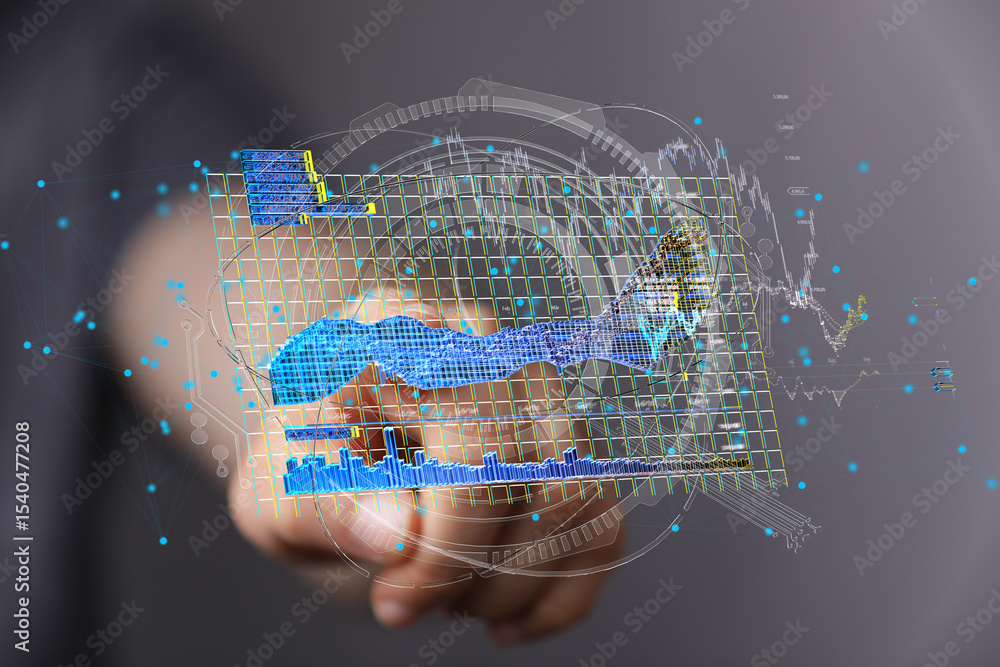 Poster visualize data insights using interactive charts and graphs. perfect for business, finance, and tech
