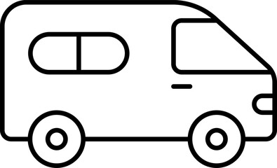Public Service and Municipal Transport Line Icons Set — Thin Linear Vector Symbols of Travel and Transit