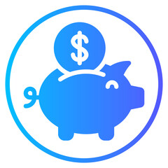 piggy bank gradient icon