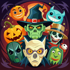 halloween background with owl