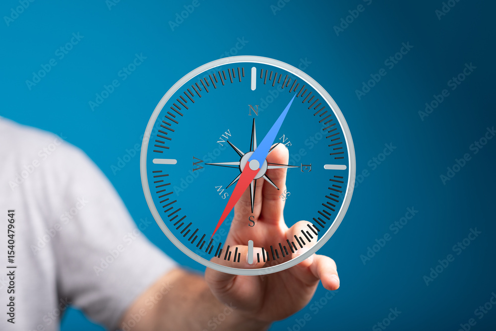 Aufkleber Navigate your path with confidence.  Use this compass image for your business or project.