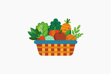 basket with vegetables