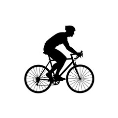 Fototapeta premium Bicycle rider silhouette eco-friendly themes cyclist riding position transportation bicycle figure