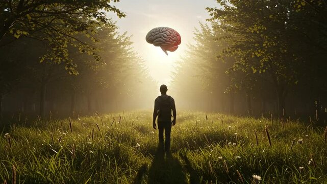 Mindfulness journey conceptual brain