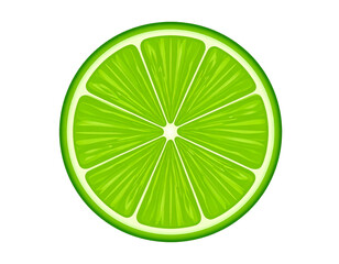 An icon of lime fruit isolated on a transparent background. Citrus fruit. Illustration, clip art, png.
