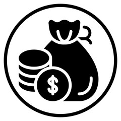 money bag glyph icon