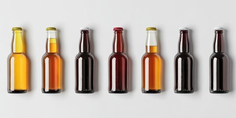 Craft Beer Display: A visual symphony of amber hues, showcasing an array of craft beer bottles.