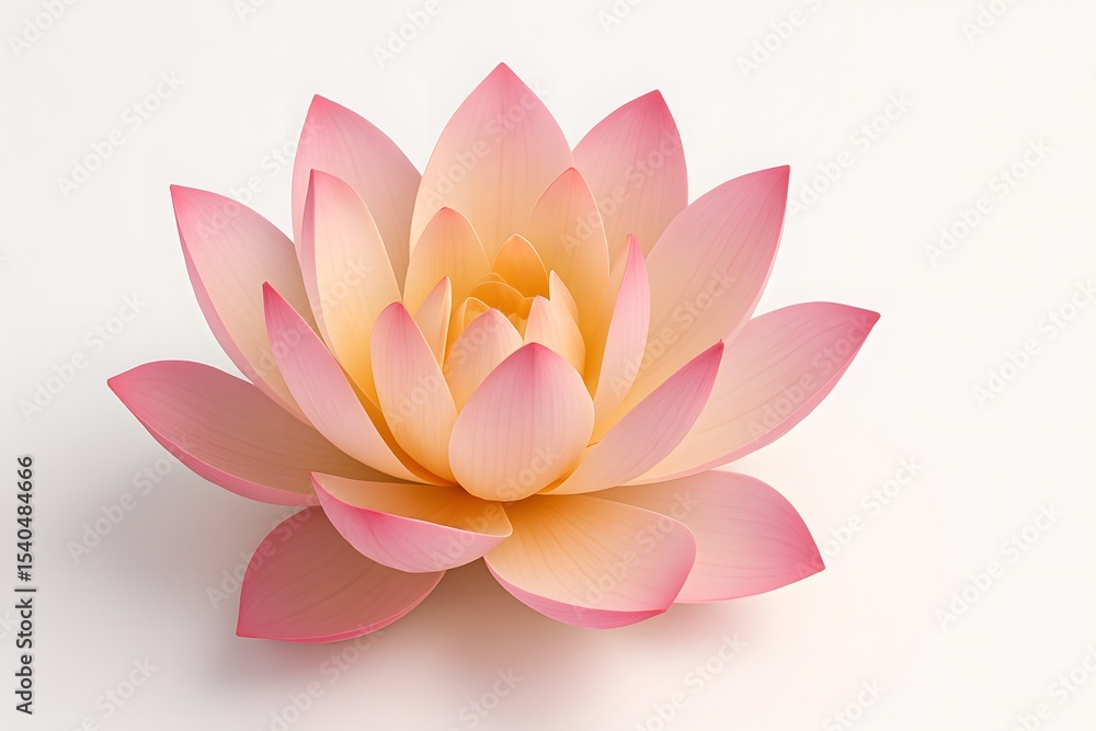 Poster delicate pink lotus flower with soft gradient petals and calm vibes