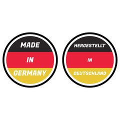 Minimal Vector Labels – Made in Germany and Deutschland with Flag