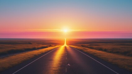 Sunset Road A Journey Towards the Golden Horizon