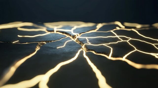 Kintsugi Art: Close-up shot captures the Japanese art of Kintsugi, highlighting the intricate gold veins that mend broken pottery, revealing the beauty in imperfections.