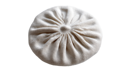 Georgian Khinkali: A close-up, studio shot of a fresh, perfectly shaped Georgian khinkali, a traditional dumpling with savory fillings, is presented against a simple backdrop.