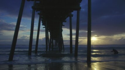 Person photographing sea next to jetty at Cape Hatteras