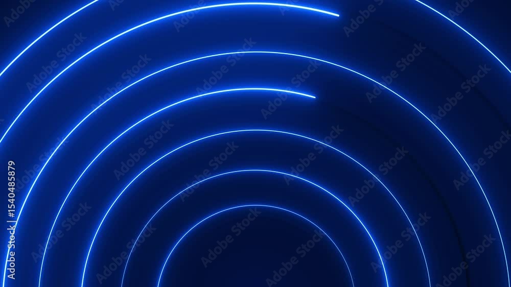 Poster abstract digital technology tunnel background of blue lines forming futuristic tunnel. future techno