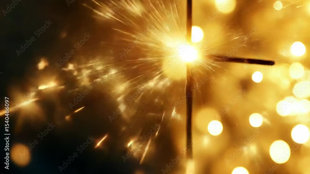 Aufkleber A close-up view of a firework exploding on a dark background