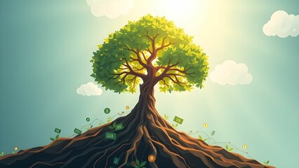 business graph with trees