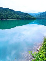 blue coloured lake goy gol in azerbaijan ,reserved park © Rana
