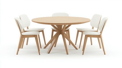 Elegance in Simplicity: A beautifully crafted wooden table surrounded by stylish chairs exudes sophistication.