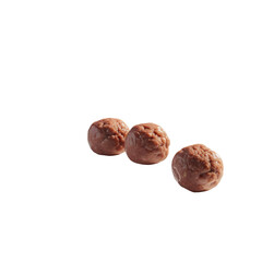 Three Raw Meatballs Ready for Cooking, Close-up Studio Shot