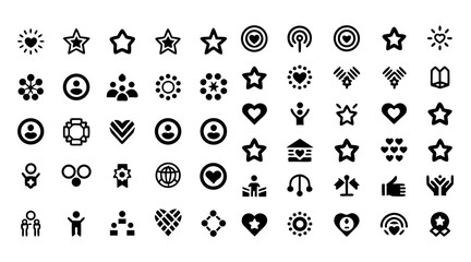Core Values Line Icon Set – Thin Linear Vector Symbols of Happiness, Work Ethic, Integrity, Community, Respect, Growth, and Personal Belief Concepts for Apps and Infographics