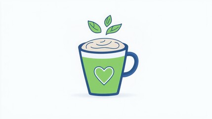 A Delightful Matcha Latte: A captivating illustration showcases a vibrant matcha latte, the perfect embodiment of a delightful and refreshing beverage.