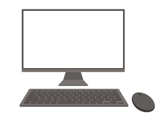 シンプルなデスクトップパソコンのイラスト