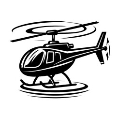 vector illustration of a helicopter, helicopter, black and white, image, vector, wallpaper