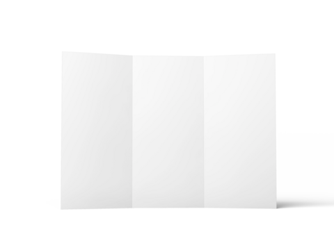 Trifold Brochure Mockup Transparent - Realistic Open & Closed Views