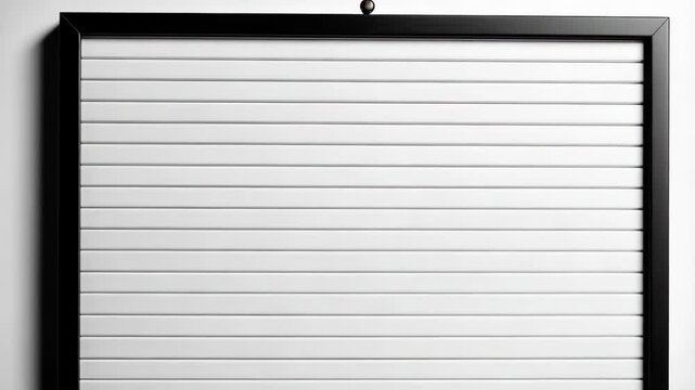 Blank framed felt letter board hanging on wall with horizontal white lines and black frame for customizable text display announcement