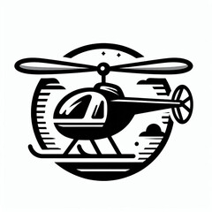 vector illustration of a helicopter, helicopter, black and white, image, vector, wallpaper