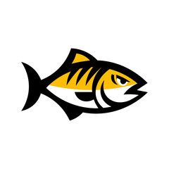 Minimalist Mackerel Fish Icon Logo