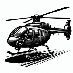 vector illustration of a helicopter, helicopter, black and white, image, vector, wallpaper