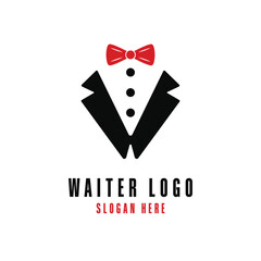 letter w waiter logo design concept creative idea
