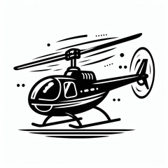 vector illustration of a helicopter, helicopter, black and white, image, vector, wallpaper