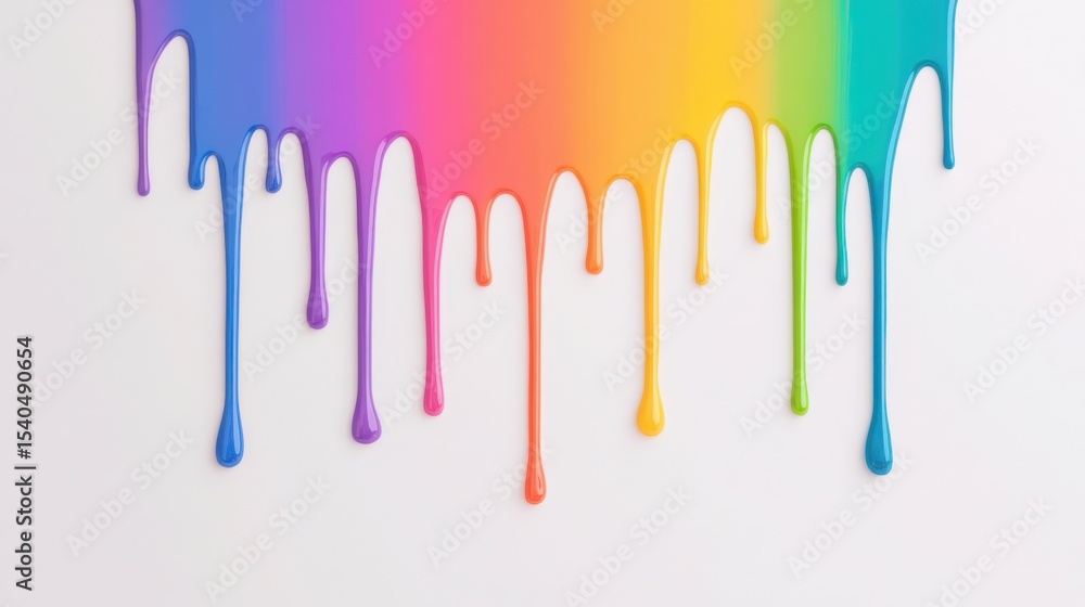 Poster color spectrum cascade: vivid streaks of color gracefully cascade downwards, presenting an artistic 