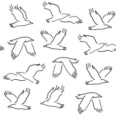 Cartoon rawen. Cute bird illustration. Contour print for nursery, kids apparel, poster, postcard, pattern.