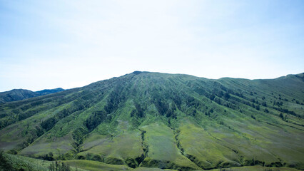 landscape of the mountain and valley