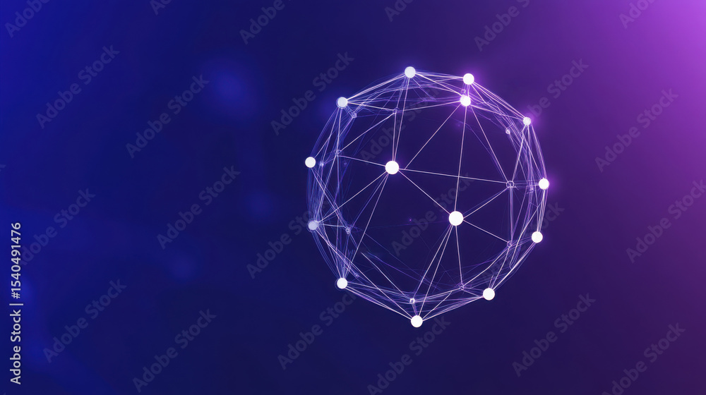 Poster networked sphere: a mesmerizing depiction of a network sphere, intricately designed with interconnec