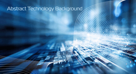 Blue abstract futuristic technology composition