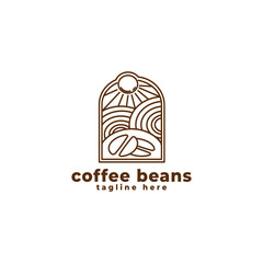 Fototapeta premium Coffee Beans Vector Logo Design
