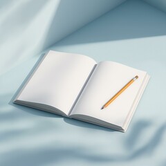 A blank notebook with a pencil, perfect for jotting down thoughts and ideas.