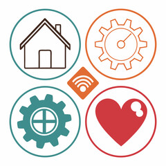Professional home automation smart home system icons