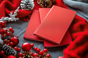Sharp Image of Festive Stationery Set Red Notebooks Christmas Presents