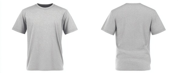 The versatile grey t-shirt on a seamless background for creative mockup designs.
