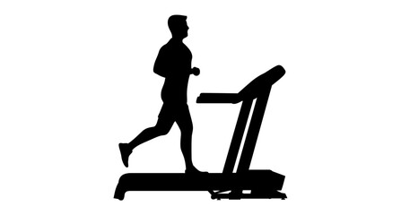 Vector illustration of exercising or running together on a treadmill