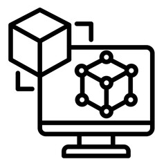 Digital Twin  Icon Element For Design	