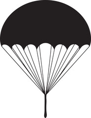 Black and White Silhouette of a Parachute A Vector Illustration