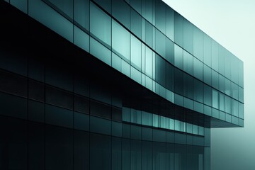 Abstract Steel Facade Composition with Bold Modern Lines and Glass Details