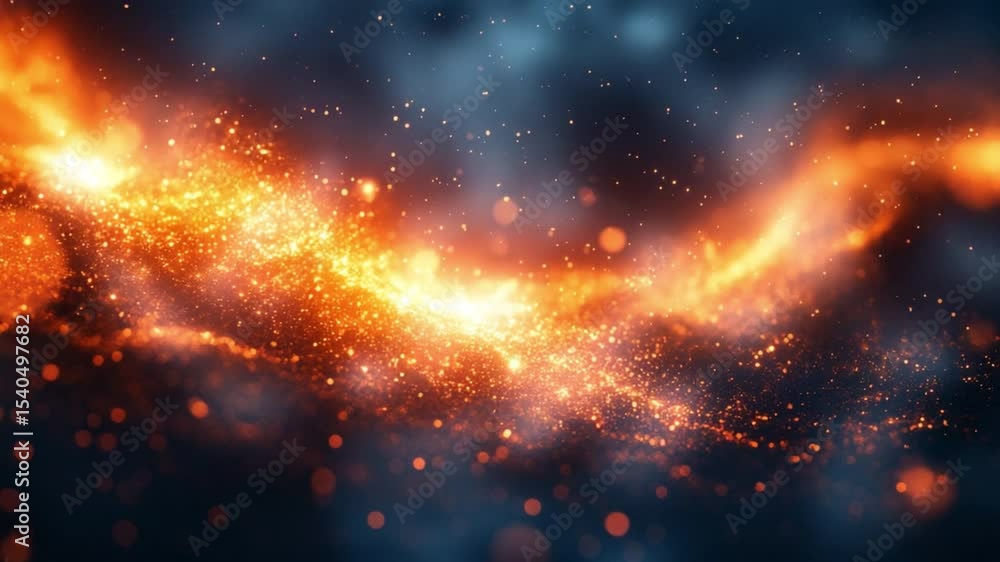 Poster fiery cosmic swirls: a mesmerizing visualization of celestial energy. blazing light and vibrant colo